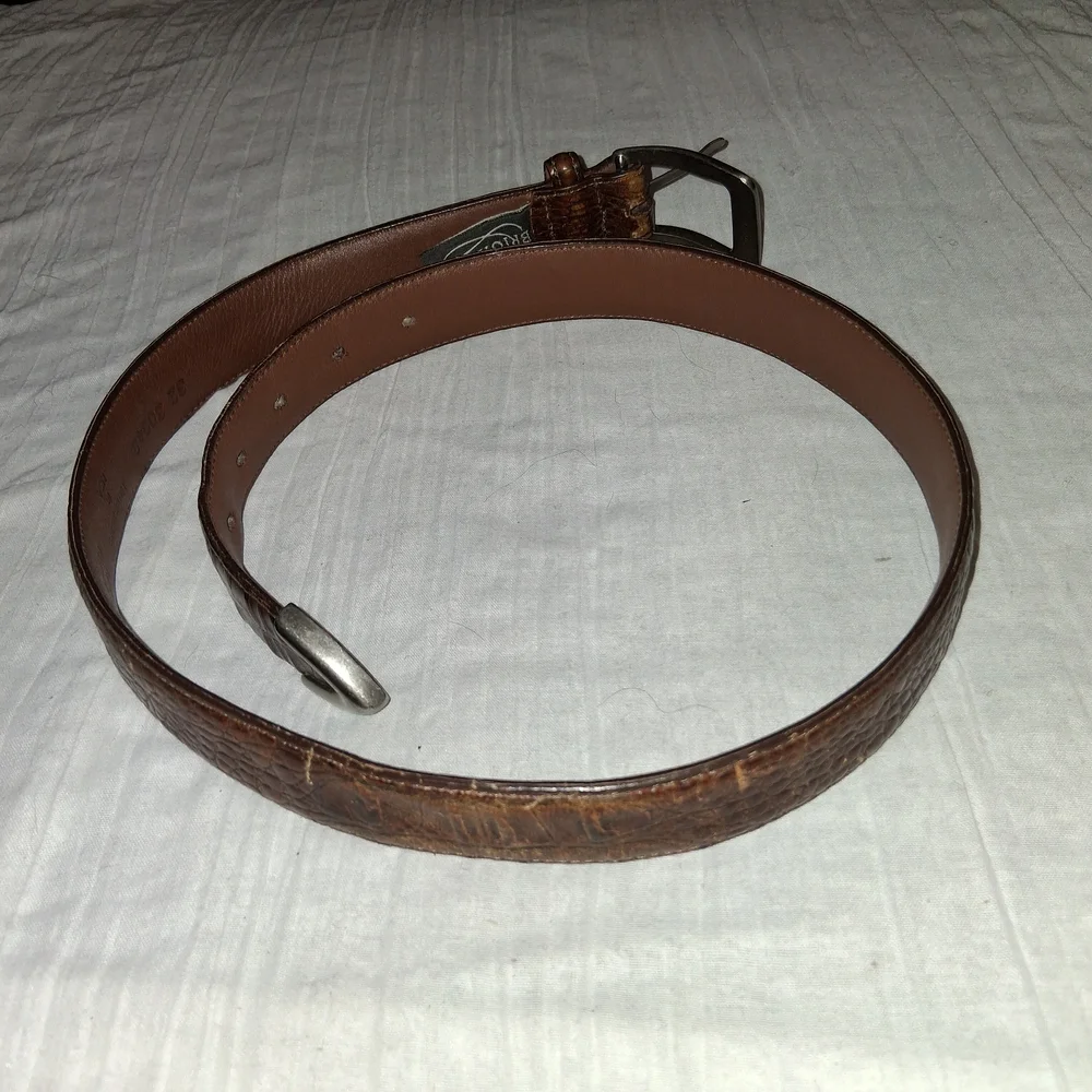 Brighton Brown Leather Belt with Silver Buckle - Picture 8 of 10